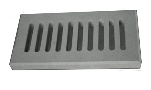 grey concrete vent cover rectangle with holes cut in