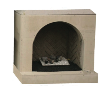 medium arched fireplace cabinet