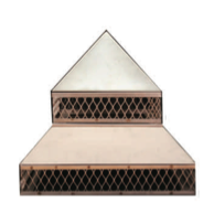 Gothic Chase Shroud for outdoor chimney two trianglar levels with copper color