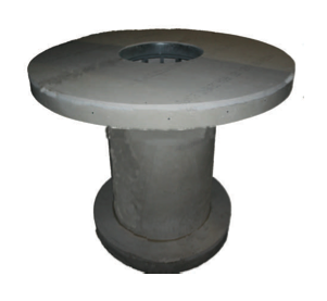Tall Pedestal Fire Pit Housing for outdoor firepit before install grey in color