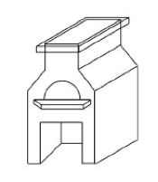 Drawing of wood fired oven for outdoor kitchen