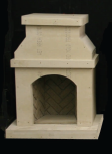 small arched garden fireplace